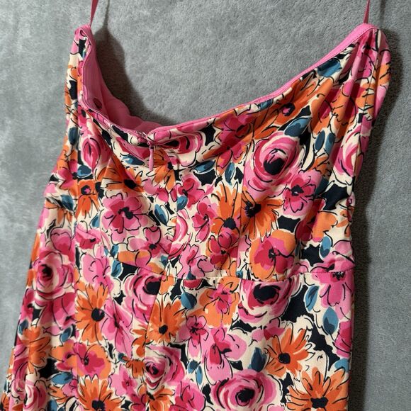 NWT Alexia Admor Dress 4 Strapless Pink Floral Slit Spring Feminine Bloomcore - Picture 5 of 14